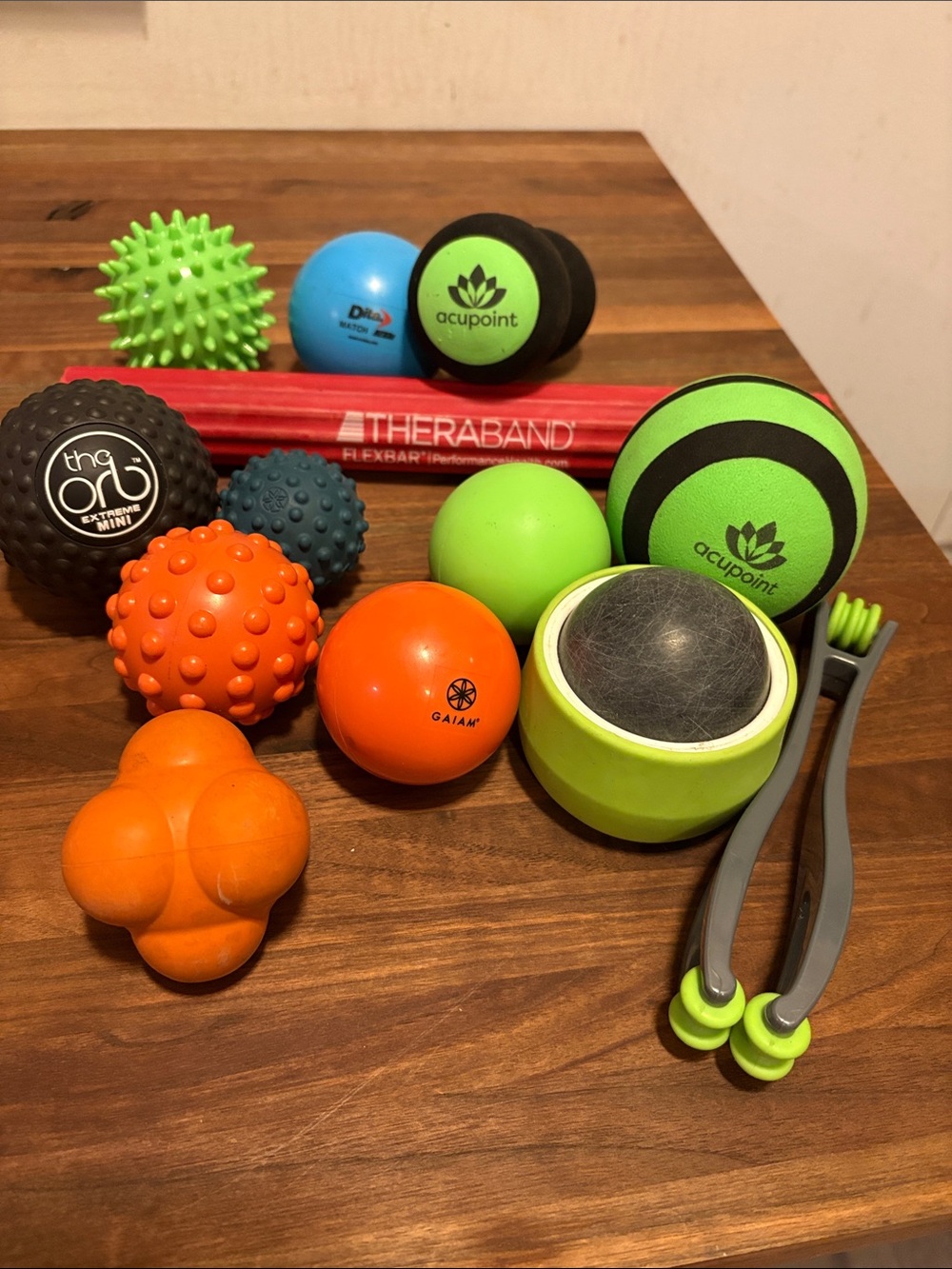 Bundle of Myofascial Release Self Massage Tools Acupoint Theraband Gaiam Orb